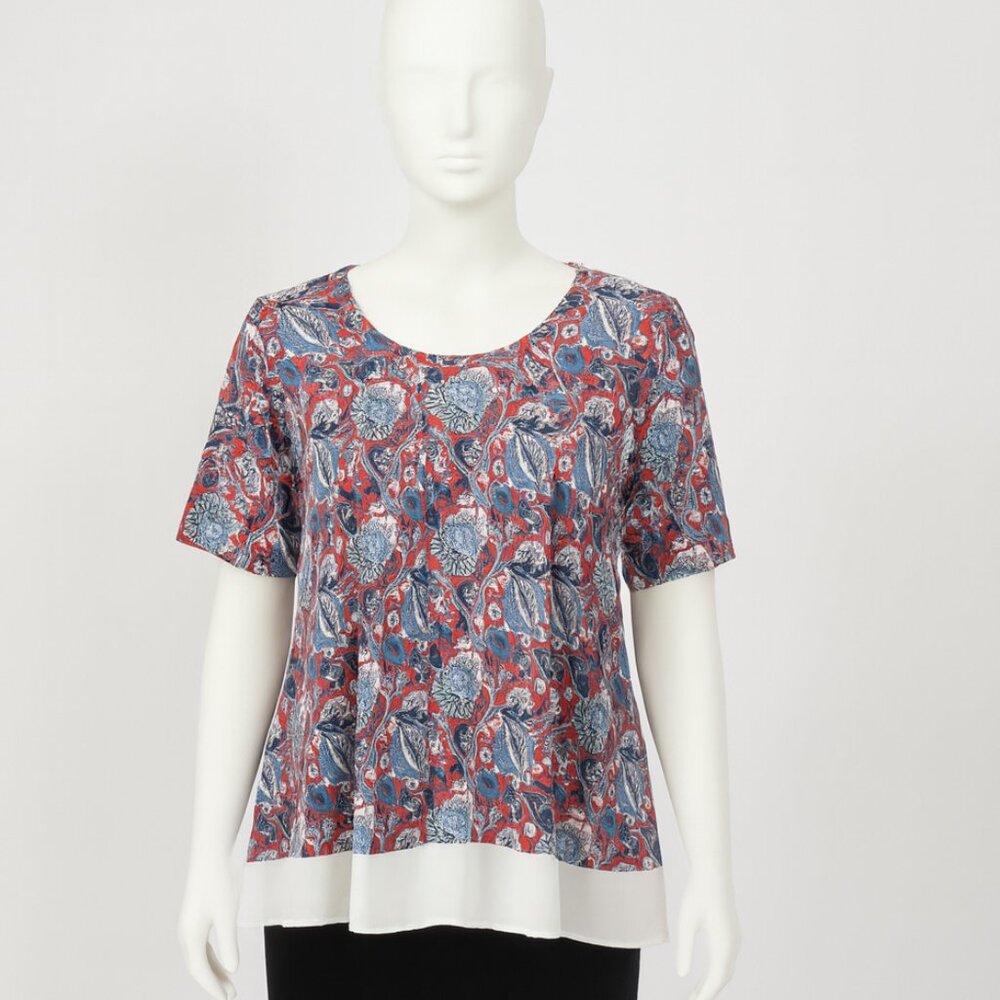 Rose + Olive Top Rayon stretch chic 2X Plus feminine casual boat neck bohemian